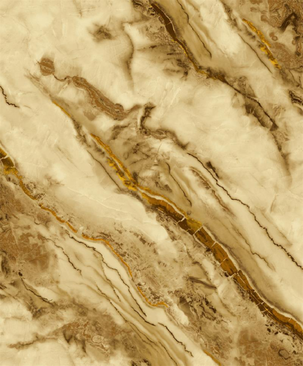 Beige marble-effect wallpaper with gold and brown veining