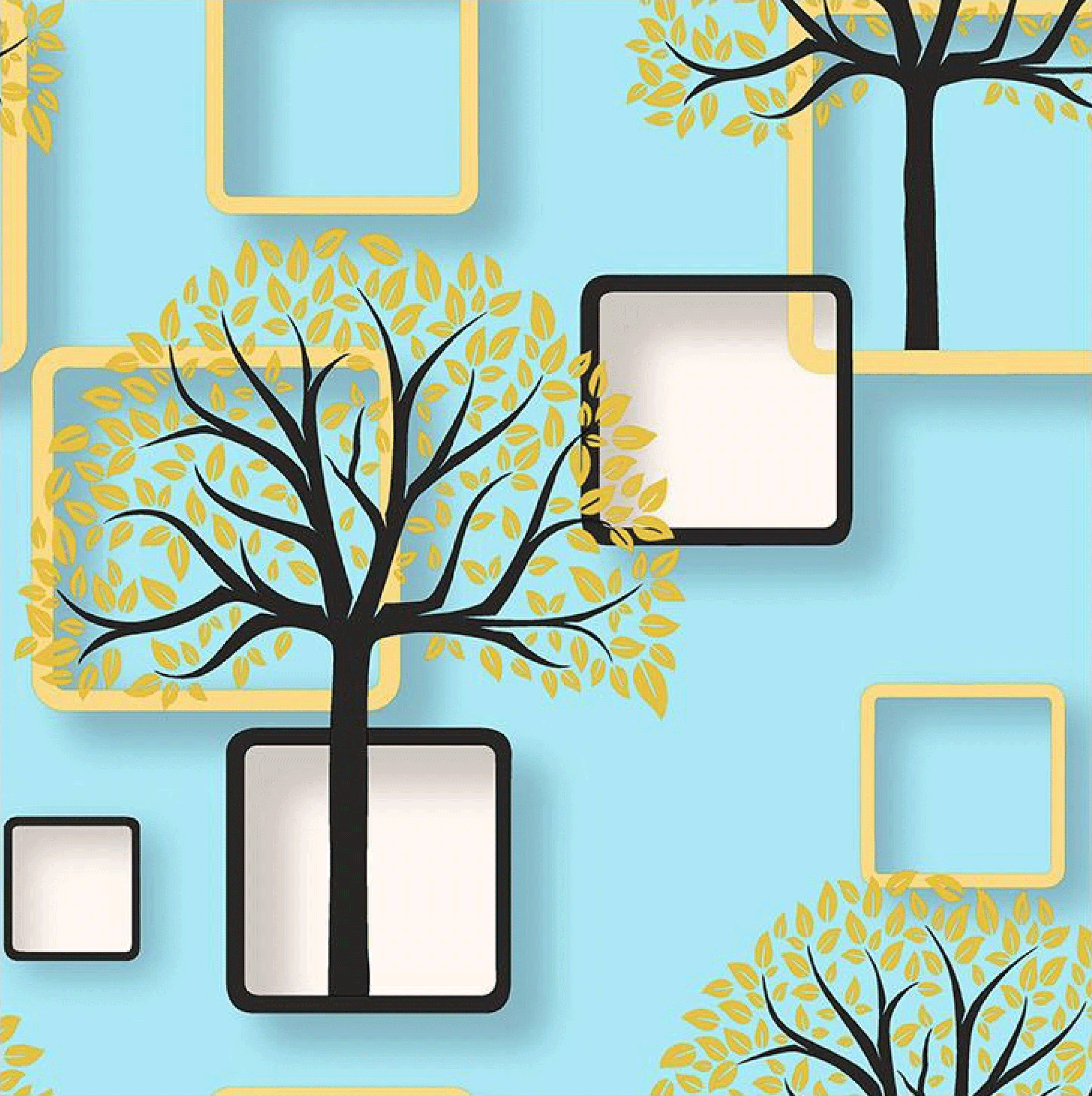 Sky Blue and Cream 3D Nature Wallpaper - 591303