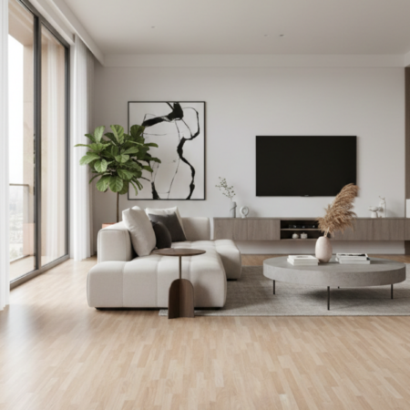 Eco Forest Collection natural oak wood texture vinyl flooring plank color code 020 by Araish Interior