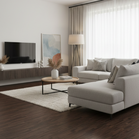 Dark Walnut Parquet Luxury Vinyl Flooring Planks | 067
