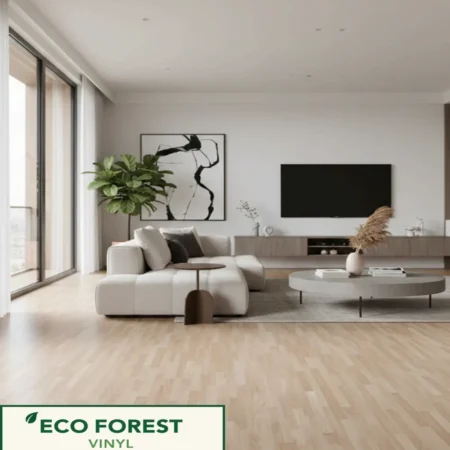 Eco Forest Collection natural oak wood texture vinyl flooring plank color code 020 by Araish Interior