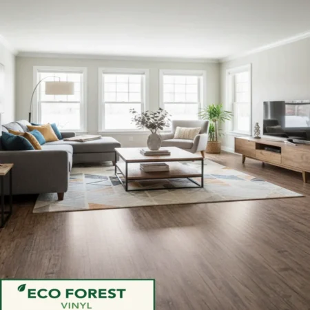 Eco Forest Collection weathered barnwood luxury vinyl flooring plank color code 055 by Araish Interior