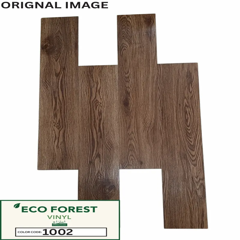 Eco Forest Collection classic chestnut wood grain luxury vinyl flooring plank color code 1002 by Araish Interior