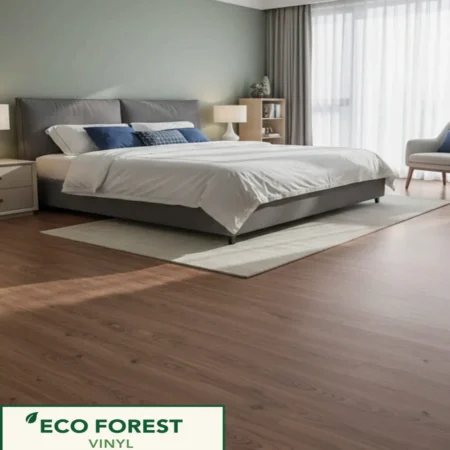 Eco Forest Collection classic chestnut wood grain luxury vinyl flooring plank color code 1002 by Araish Interior