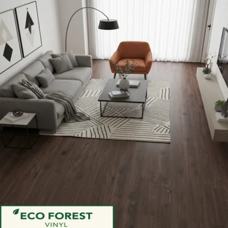 Eco Forest Collection classic chestnut wood grain luxury vinyl flooring plank color code 1002 by Araish Interior