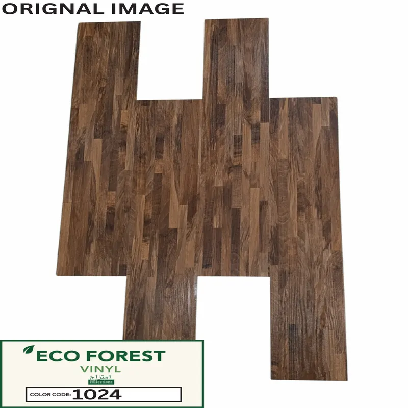 Eco Forest Collection multi strip teak parquet wood texture luxury vinyl flooring plank color code 1024 by Araish Interior
