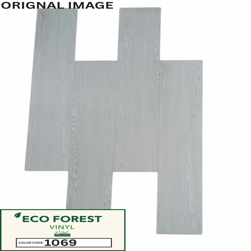 Eco Forest Collection whitewashed grey ash wood grain luxury vinyl flooring plank color code 1069 by Araish Interior