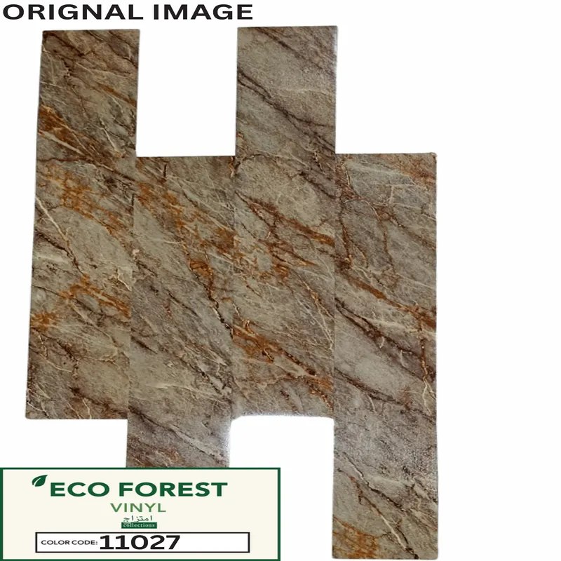 Eco Forest Collection rustic brown marble texture luxury vinyl flooring plank color code 11027 by Araish Interior