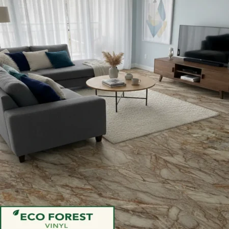 Eco Forest Collection rustic brown marble texture luxury vinyl flooring plank color code 11027 by Araish Interior