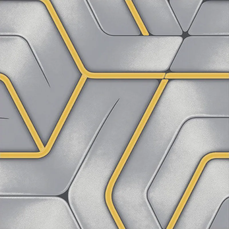 Grey and Gold 3D Geometric Wallpaper - 590202