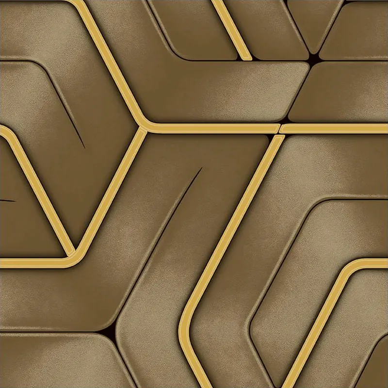 Brown and Gold 3D Geometric Wallpaper - 590205