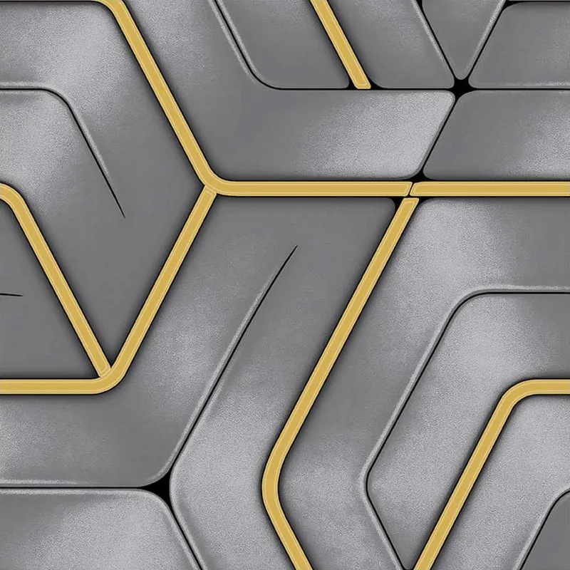 Charcoal Grey 3D Geometric Wallpaper - 590206