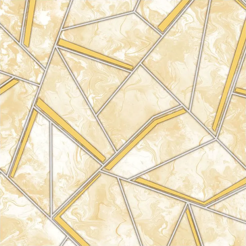 Cream Gold Geometric Grid Wallpaper - 590303
