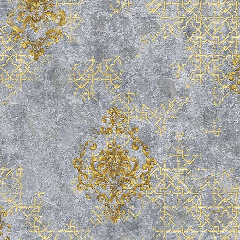 Blue Gold Luxury Damask Wallpaper - 590503