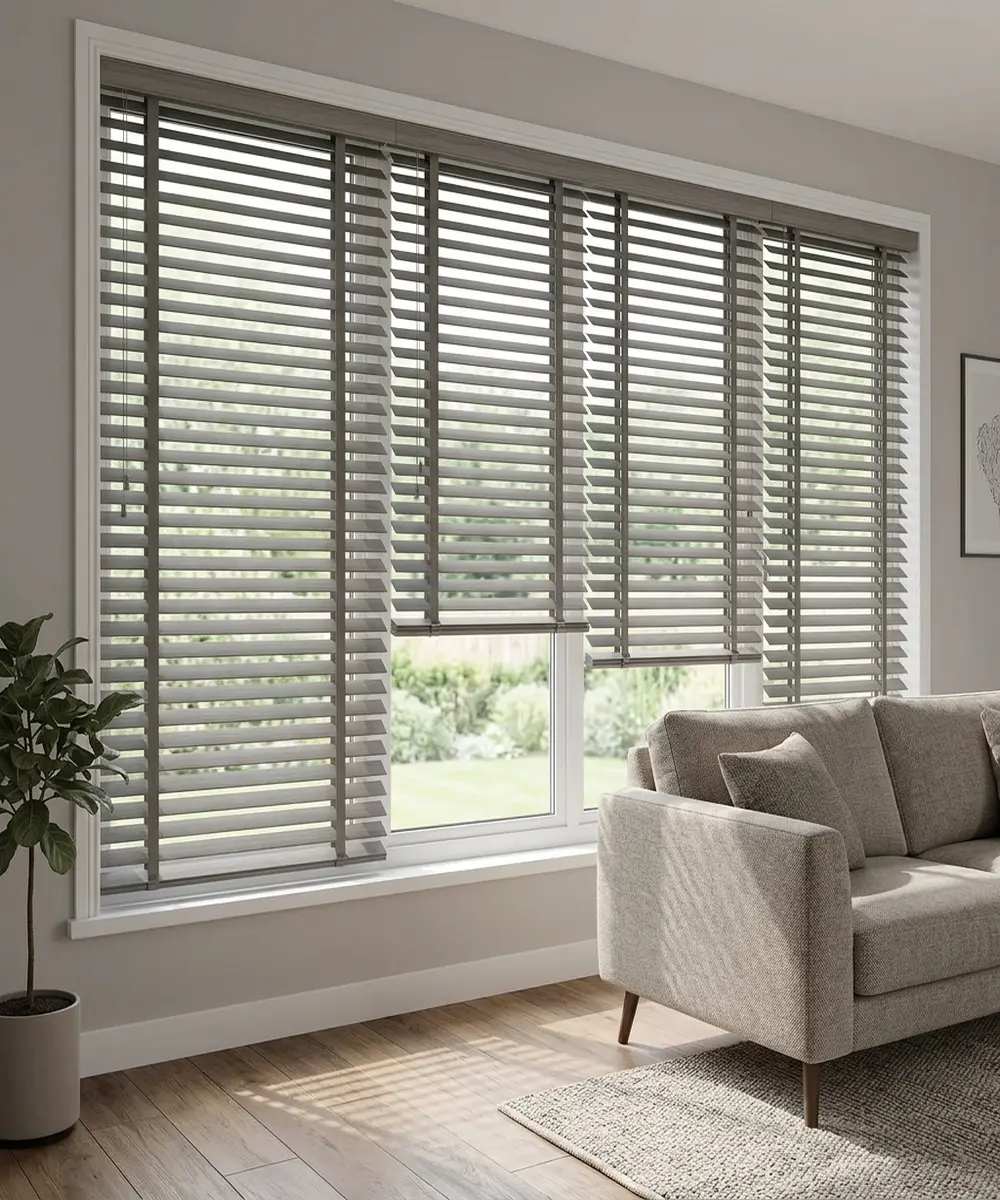 Slate Charcoal Grain custom wooden blinds WB 345 slat texture swatch