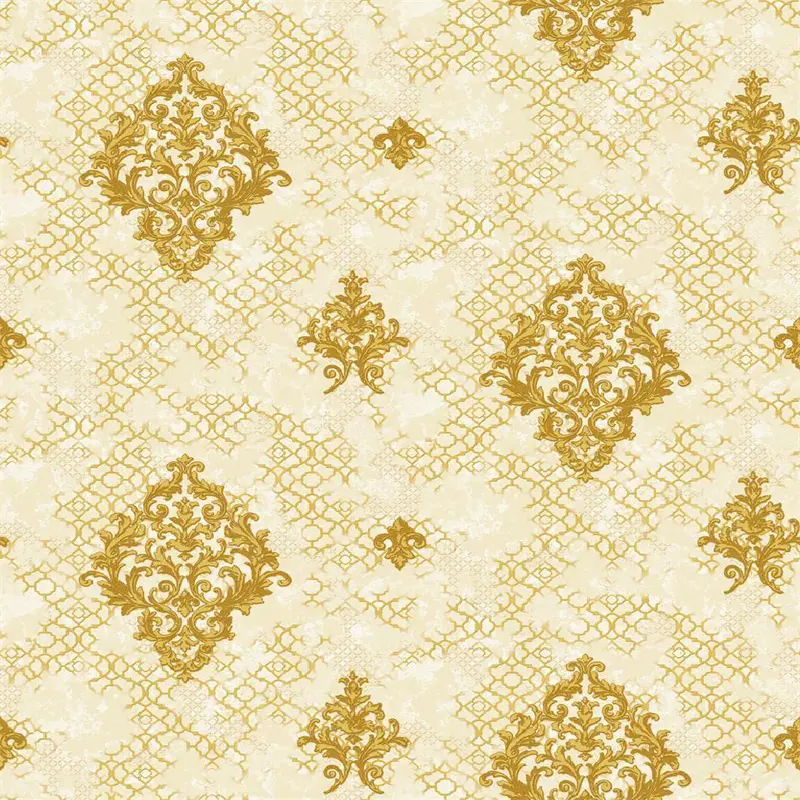 Gold Ornate Damask Wallpaper - BA91151