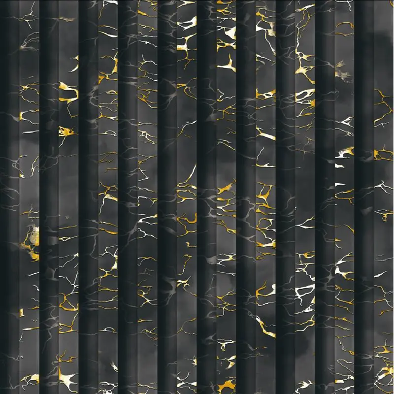 Black Fluted Marble Stripe Wallpaper - BA91164