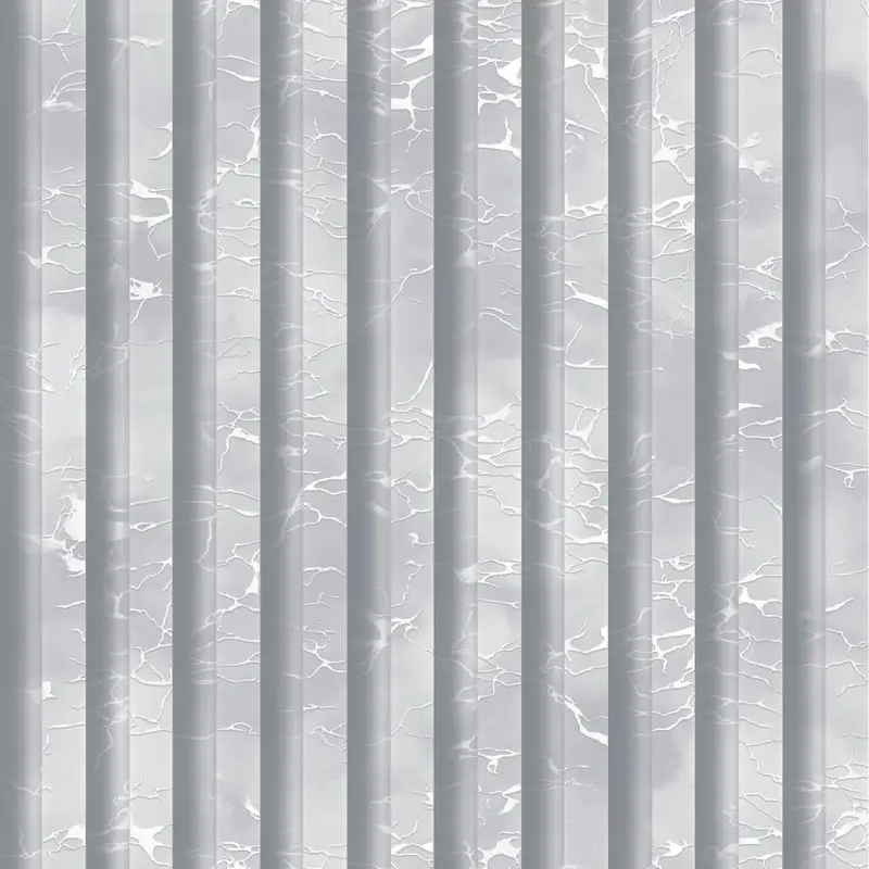 Light Grey Fluted Marble Stripe Wallpaper - BA91165