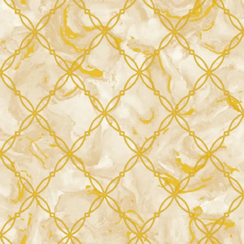 Cream Geometric Lattice Marble Wallpaper - BA91502