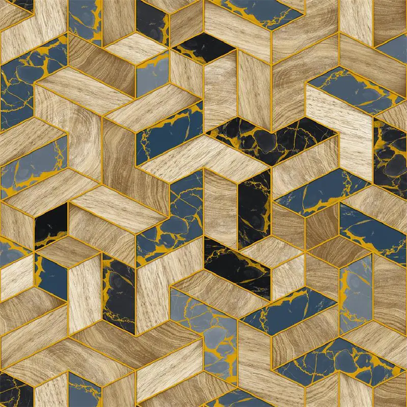 Grey 3D Geometric Block Wallpaper - BA91702