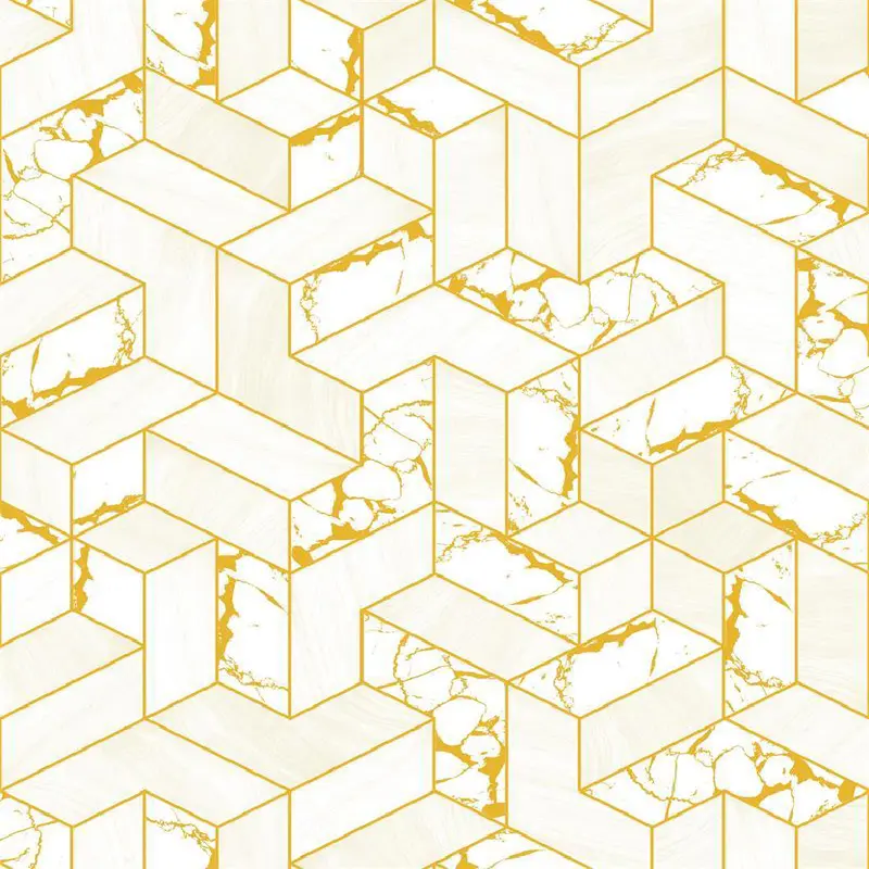 White 3D Geometric Block Wallpaper - BA91705