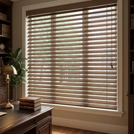 Custom Wooden Venetian Blinds – Warm Golden Walnut (WB 341)