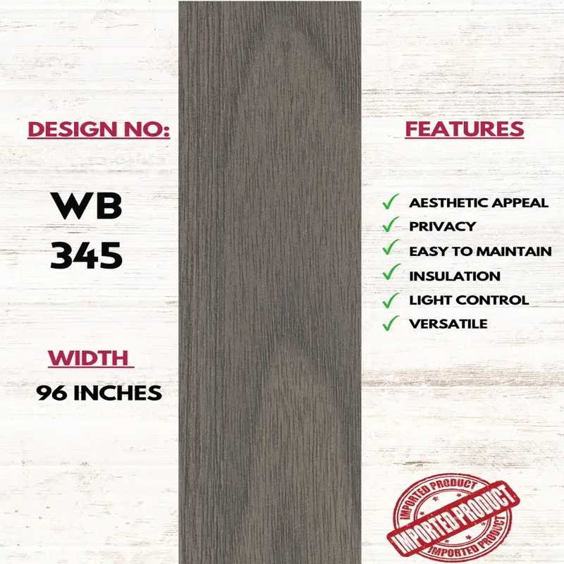 Slate Charcoal Grain custom wooden blinds WB 345 slat texture swatch