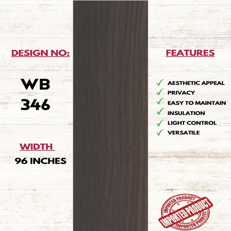 Dark Roasted Espresso custom wooden blinds WB 346 slat texture swatch